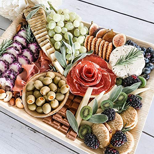 Charity Leaf Disposable Palm Leaf 14" x 10" Trays (10 pieces) Bamboo Like Serving Platters, Disposable Boards, Eco-Friendly Dinnerware For Weddings, Catering, Events - Image 4