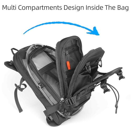 Rhinowalk motorcycle tank bag backpack, separate water bag, duffel bag with molle system, fits most adventure and sport motorcycle frames - Image 3