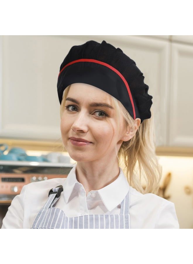 Fyntave 3 Pcs Adjustable Chef Hat Reusable Kitchen Cooking Hat Food Service Mesh Cap Cooking Chef Hair Nets Restaurant Beanie - Image 3