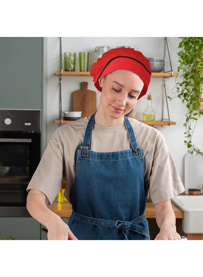 Fyntave 3 Pcs Adjustable Chef Hat Reusable Kitchen Cooking Hat Food Service Mesh Cap Cooking Chef Hair Nets Restaurant Beanie - Image 2