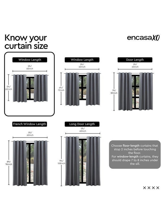 Encasa XO Encasa XO Window Curtain 5 ft Set of 2, Polyester Printed with Rod Pocket, Tie Back, Light-Filtering, Semi Sheer/Transparent Curtains- Kitchen, Bedroom, Living Room (140x152 cm), Dollar White - Image 4