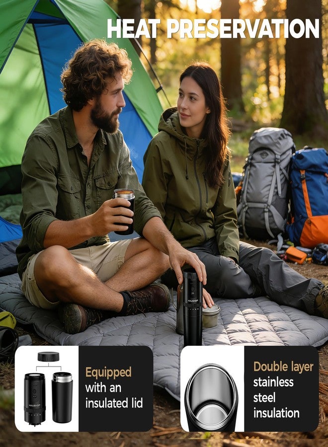 HAUSHOF Portable Coffee Grinder, Camping Coffee Makers, Portable Burr Coffee Grinder and Brewing Kit, Rechargeable, Personal Cordless Coffee Maker for Car, Camping, for Home Use - Image 5
