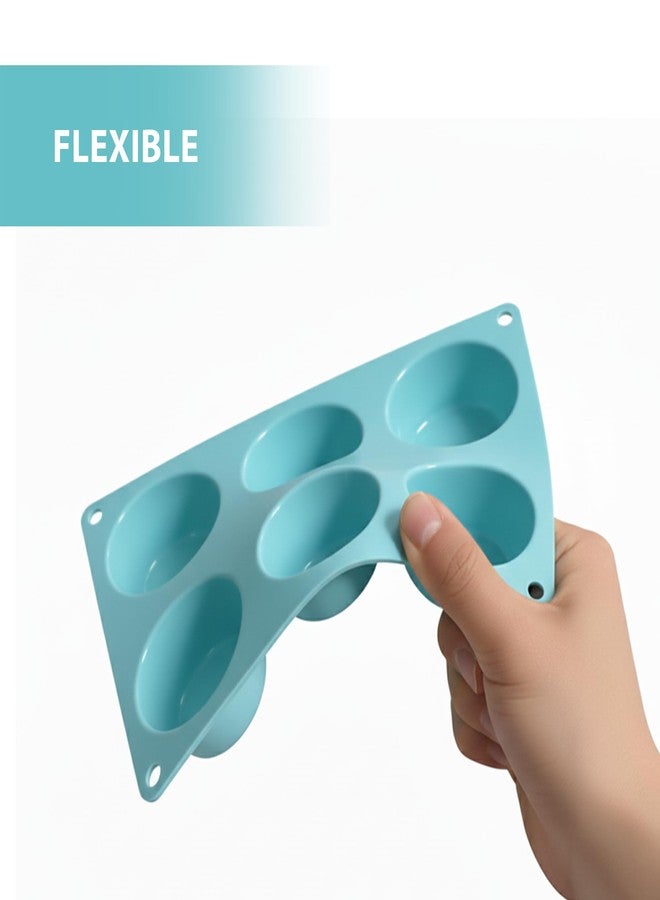 HS WORLD OF HORECA ESSENTIALS HS Silicone 6-Cavity Muffin & Cupcake Baking Tray - Non-Stick Flexible Silicone Mould for Cupcakes, Muffins, Desserts & Snacks - Oven, Microwave & Freezer Safe - Image 4