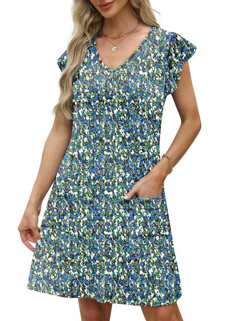OFEEFAN Womens Spring Summer Dresses 2026 Sundresses Beach Vacation Clothes Boho Resort Wear Casual Cruise Outfits Print 03 XL - Image 4