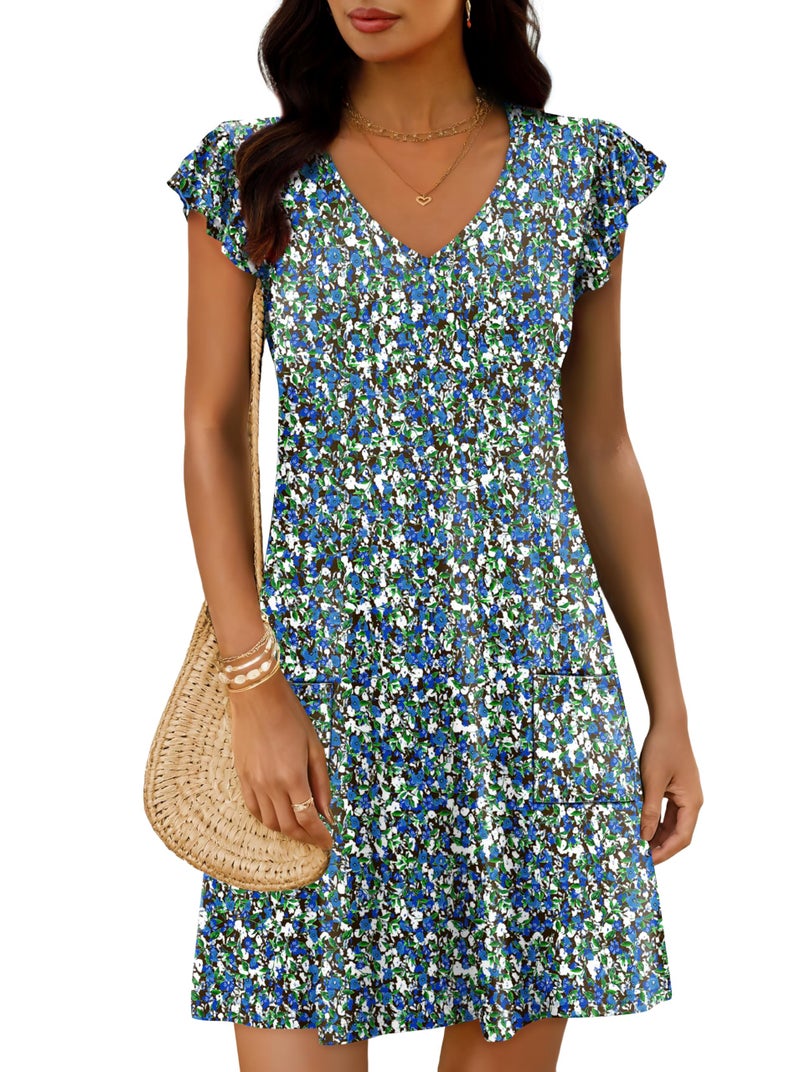 OFEEFAN Womens Spring Summer Dresses 2026 Sundresses Beach Vacation Clothes Boho Resort Wear Casual Cruise Outfits Print 03 XL - Image 3