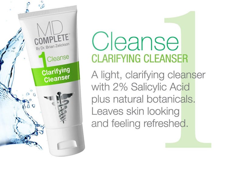 MD Complete by Dr. Brian Zelickson MD Complete 3-Step Professional Acne Clearing System: Salicylic Acid Cleanser, Benzoyl Peroxide Spot Treatment and Retinol Vitamin-C Complexion Correcting Serum - Image 2