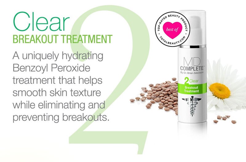 MD Complete by Dr. Brian Zelickson MD Complete 3-Step Professional Acne Clearing System: Salicylic Acid Cleanser, Benzoyl Peroxide Spot Treatment and Retinol Vitamin-C Complexion Correcting Serum - Image 3