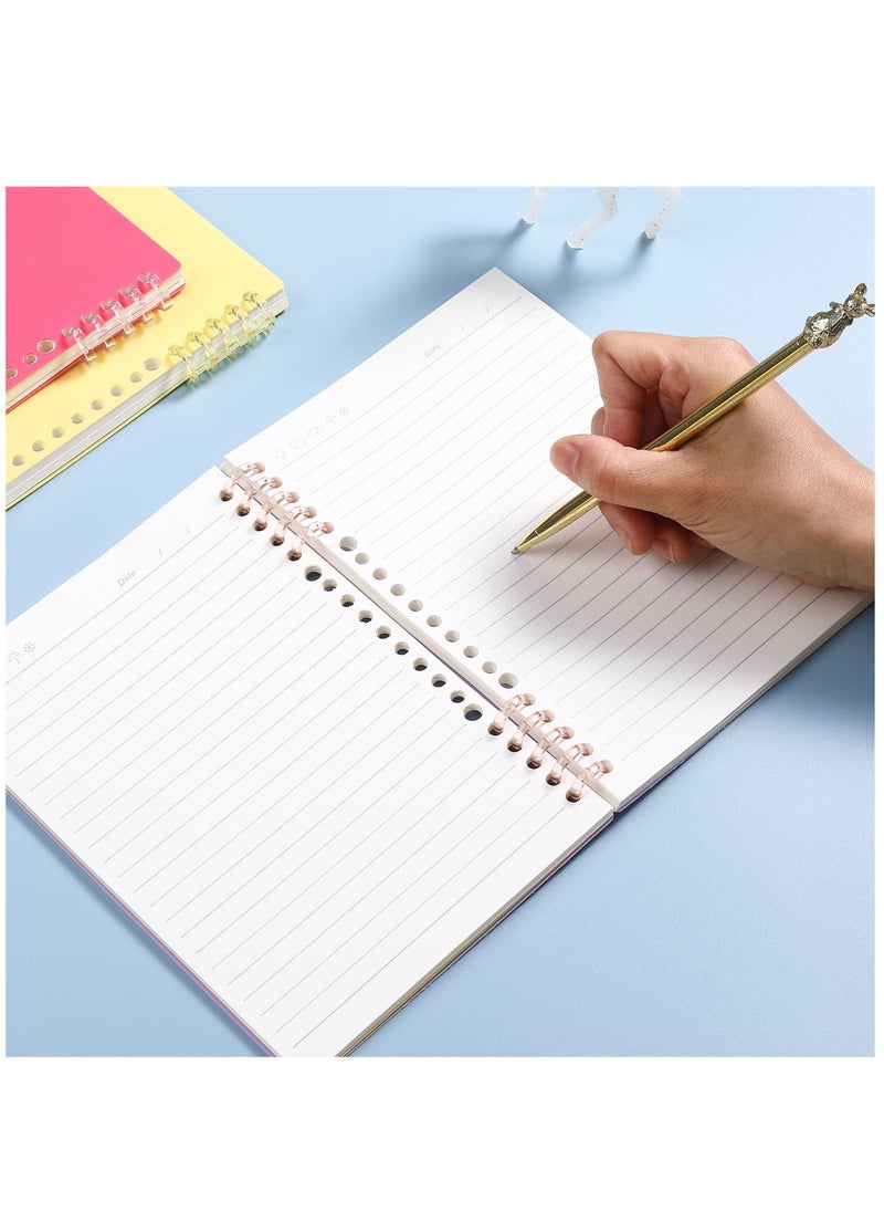 Spiral Notebooks 4 Pack College Ruled Paper A5 8.3x5.9inch Thick Plastic Hardcover 80 Sheets for Study and Notes (Magenta Purple Blue Yellow)