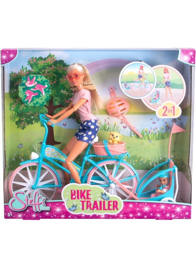 Simba Steffi Love 2-in-1 Bike Trailer Playset - Image 1