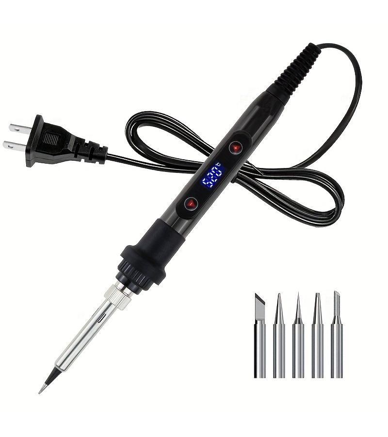 Blue 6 In 1 80W Soldering Iron Kit With Digital Display Adjustable Temperature And Sleep Mode - Image 1