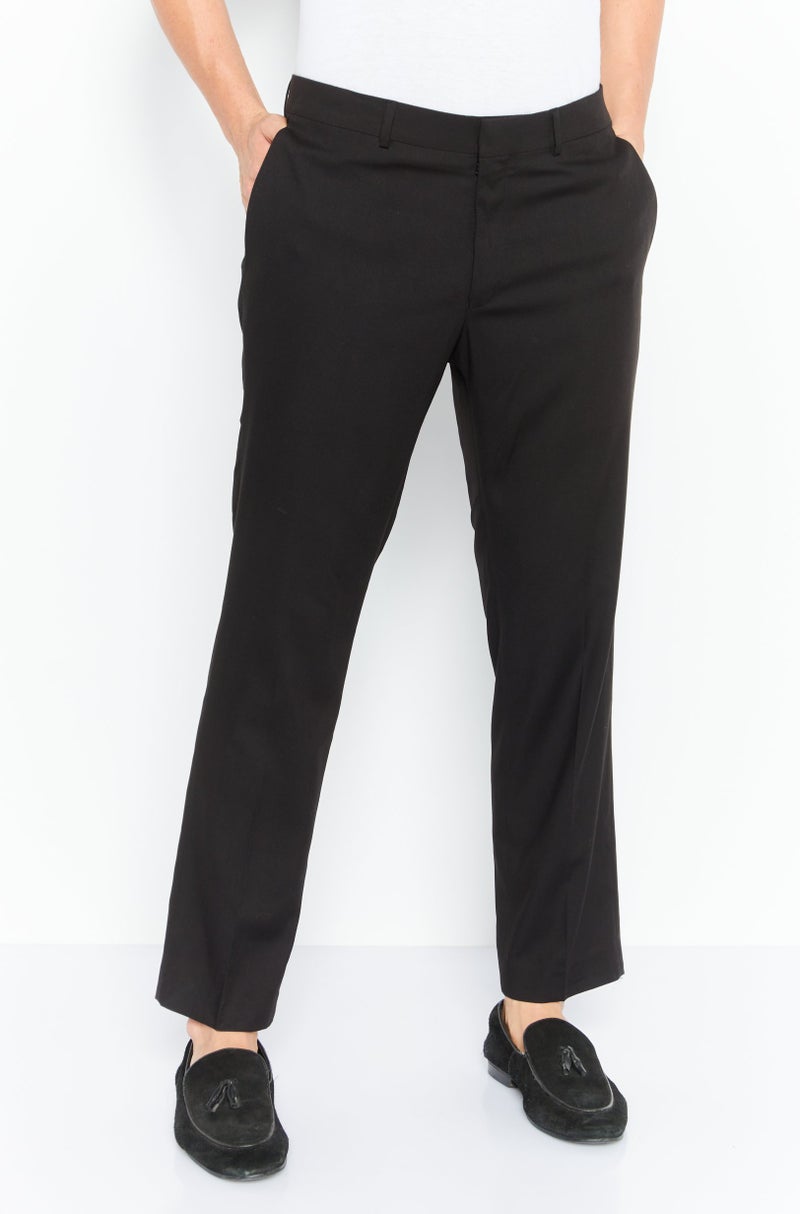 Reaction by Kenneth Cole Men Modern Fit Plain Dress Pants, Black  - Image 1