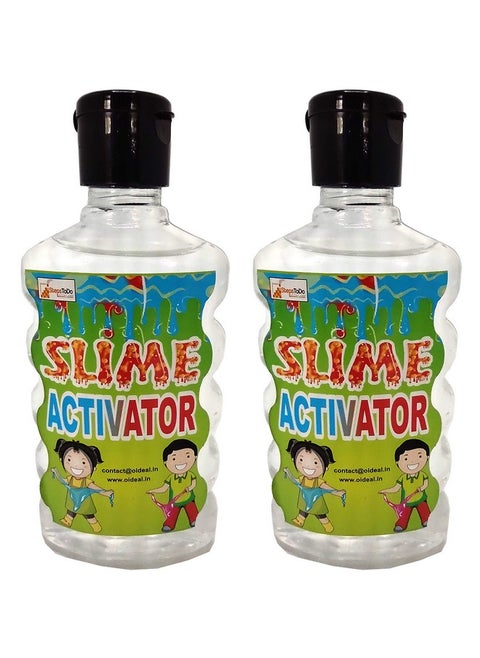 Super Slime Activator Clear Liquid Solution. All In One 400 Ml Slime Activator. ( Pack Of 2 Bottles 200 Ml Each) Universal Formula Works With Almost Any Pva Glue. No Heating Safe For Kids.