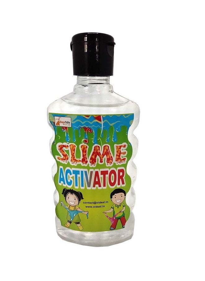 StepsToDo - Super Slime Activator Clear Liquid Solution. All In One 400 Ml Slime Activator. ( Pack Of 2 Bottles 200 Ml Each) Universal Formula Works With Almost Any Pva Glue. No Heating Safe For Kids. - Image 1