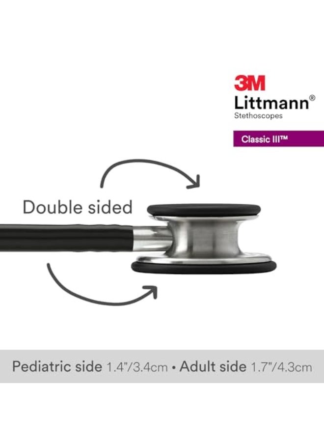 Littmann 3M Littmann 5620 Classic III Monitoring Stethoscope, 27 inch Size, Black - Image 3