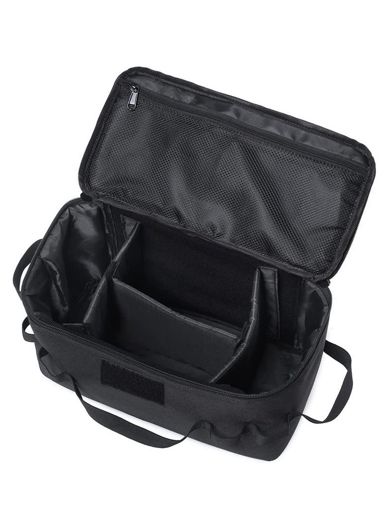 Generic Outdoor Camping Storage Bag 11L-Removable and Adjustable Storage Space Tool Bag,Durable Carry Sack for Picnic, Lamps, Canister, and Pots,Portable Camping Food Container Storage Handbag-Black,13.4x6. - Image 2
