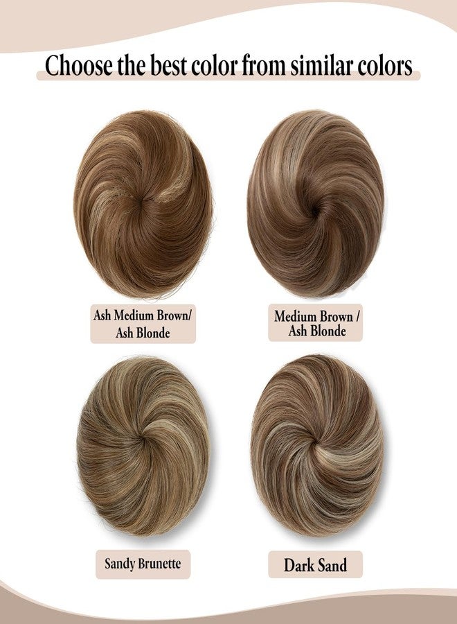 SARLA Hair Bun Extension Synthetic Drawstring Updo Fake Ballet Bun for Women Lady Donut Chignon Sandy Brunette - Image 3