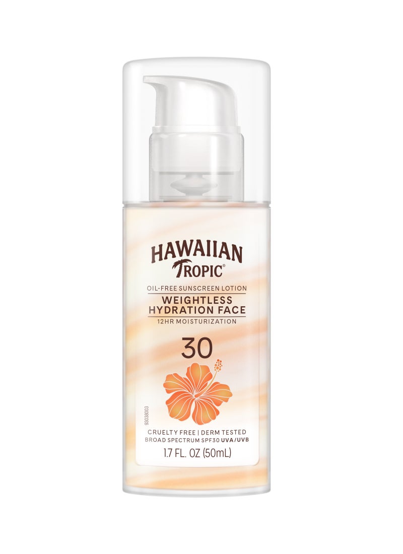 Hawaiian Tropic لوسيون واقي شمس خالي من الزيت للوجه بتركيبة خفيفة الوزن SPF 30 - Image 1