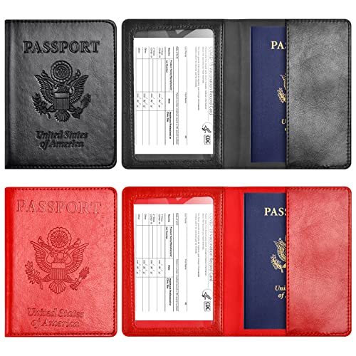 Eoehro 2Pack Passport Holder Wallet Cover Case, Travel Essentials for Women and Men - Image 2