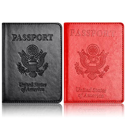 Eoehro 2Pack Passport Holder Wallet Cover Case, Travel Essentials for Women and Men - Image 1