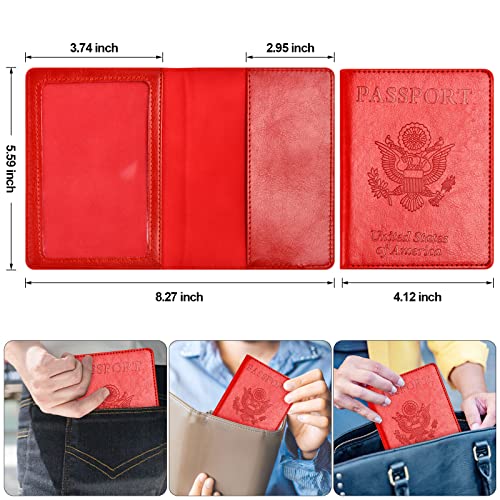 Eoehro 2Pack Passport Holder Wallet Cover Case, Travel Essentials for Women and Men - Image 5