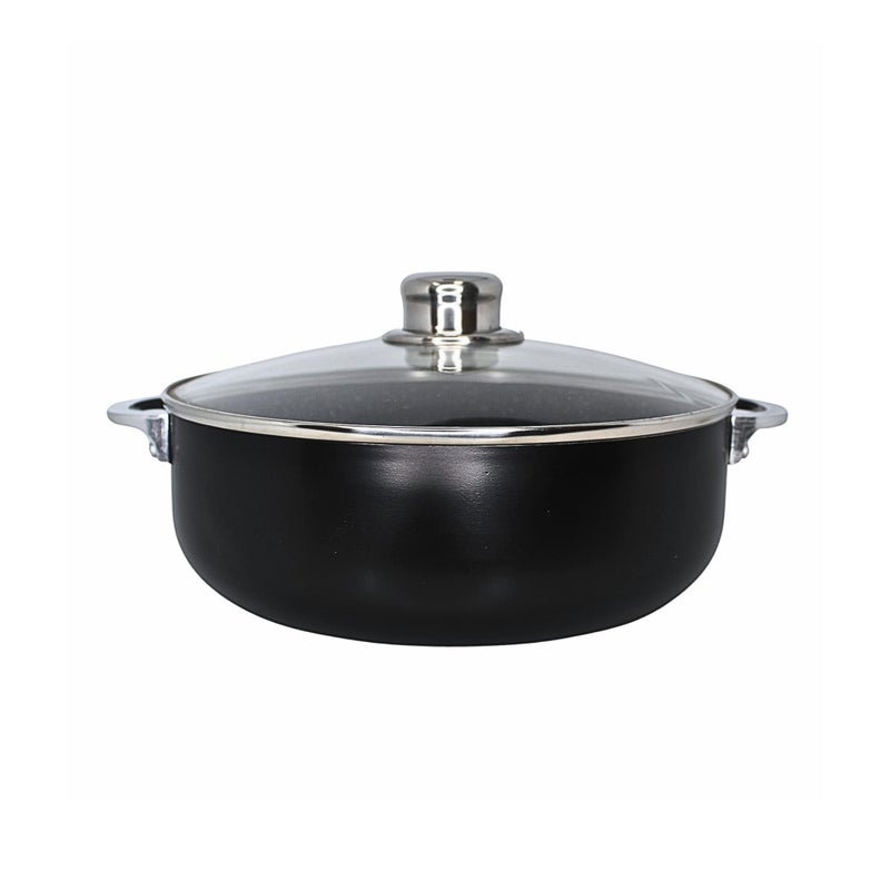 IMUSA 44Qt Bistro Ceramic Nonstick CalderoDutch Oven with Glass Lid Black - Image 2