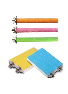 Hamiledyi 5 Pcs Parrot Perch Stand,Natural Wood Bird Perch Stand Platform Paw Grinding Sticks Cage Accessories Exercise Toys For Budgies Parakeets Cockatiels Conures Lovebirds  - Image 1