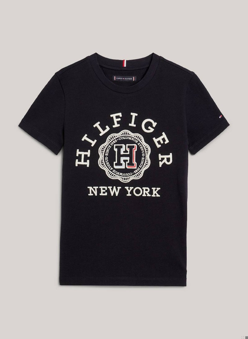TOMMY HILFIGER Hilfiger Monotype Archive Crest Logo Embroidery T-Shirt  - Image 2