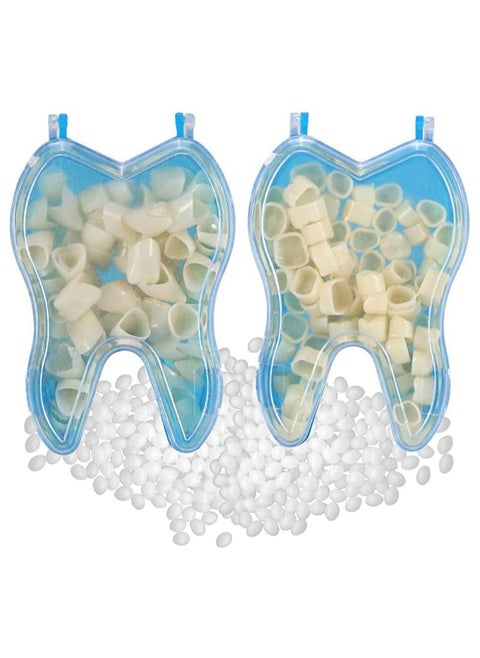 Dental Temporary Tooth Cap Crown Veneers Front Back Anterior and Molar Posterior Teeth with Tooth Repair Thermal Beads Cap Filler for Missing Broken Teeth (50 Pcs Front Teeth and 50 Pcs Back Teeth)