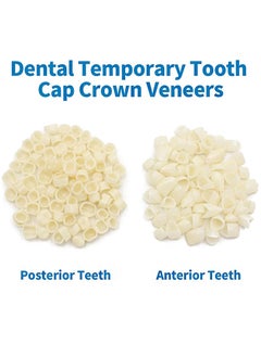 HaLunhi Dental Temporary Tooth Cap Crown Veneers Front Back Anterior and Molar Posterior Teeth with Tooth Repair Thermal Beads Cap Filler for Missing Broken Teeth (50 Pcs Front Teeth and 50 Pcs Back Teeth)  - Image 2