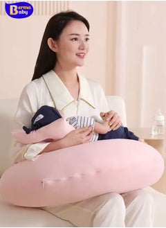 Berma Baby وسادة الرضاعة المنزلية للرضاعة الطبيعية، وسادة رضاعة قابلة للتعديل، وسادة الرضاعة الطبيعية، الرضاعة بالزجاجة، المزيد من الدعم للأم والطفل، أساسيات الرضاعة الطبيعية للمواليد الجدد، غطاء قابل للإزالة  - Image 1