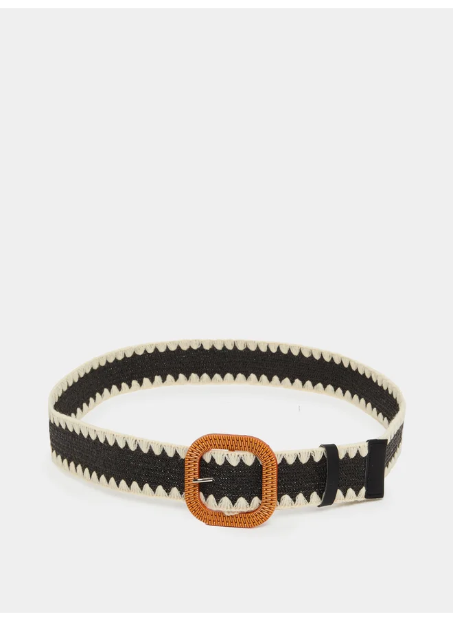ستايلي Styli Two Tone Jute Straw Belt