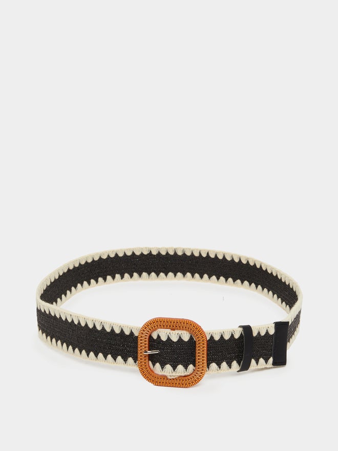 Styli Styli Two Tone Jute Straw Belt  - Image 1