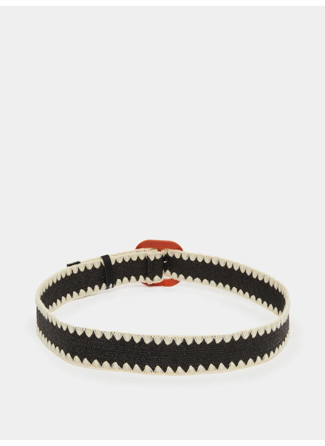 ستايلي Styli Two Tone Jute Straw Belt