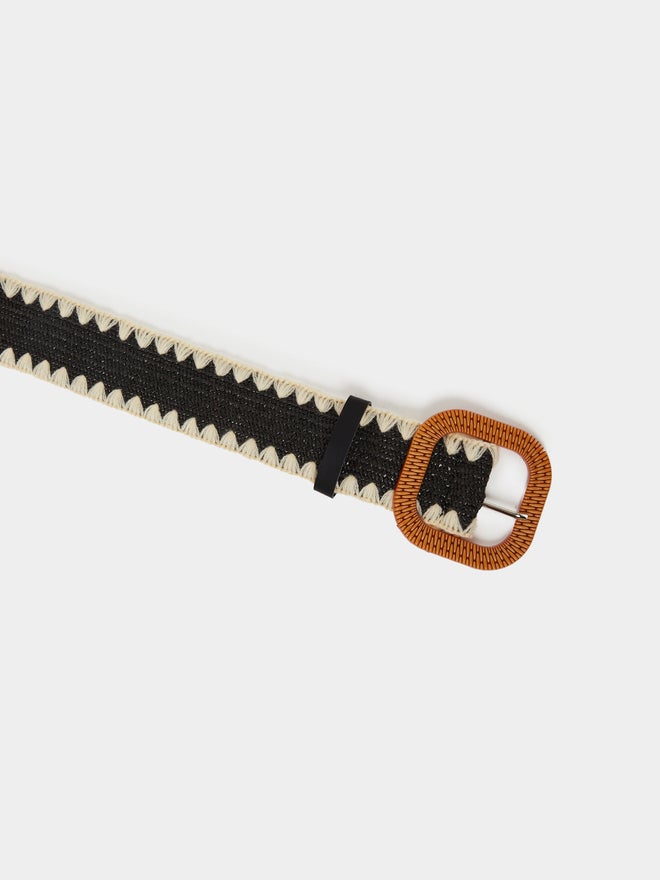 Styli Styli Two Tone Jute Straw Belt  - Image 3