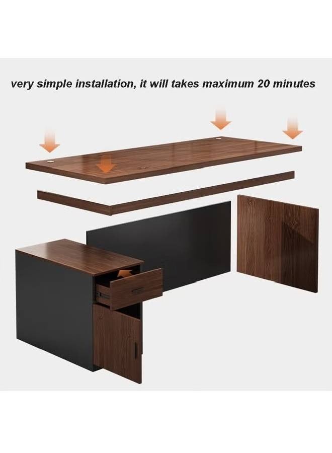 إن كي أكس طاولة كمبيوتر عصرية متعددة الوظائف، مكتب منزلي، محطة عمل للكتابة مع أرفف تخزين، 120 سم - Image 5