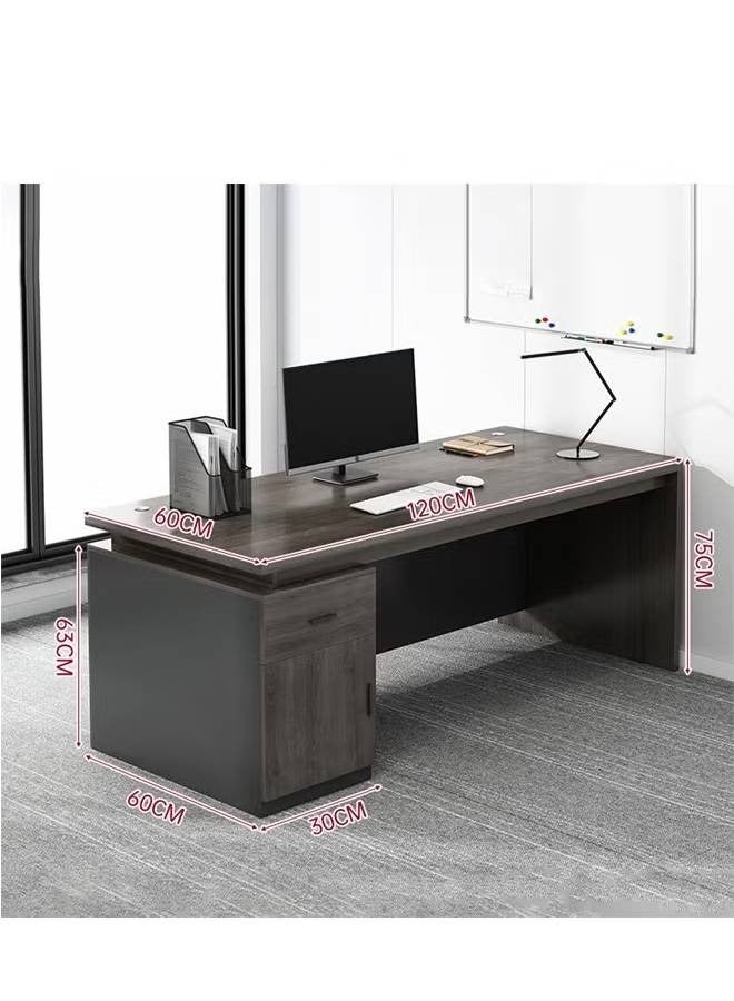 إن كي أكس طاولة كمبيوتر عصرية متعددة الوظائف، مكتب منزلي، محطة عمل للكتابة مع أرفف تخزين، 120 سم - Image 2