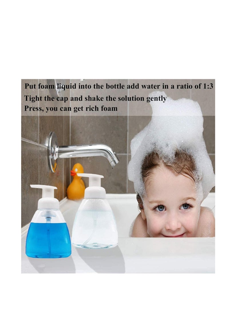 Y&D Foaming Soap Dispenser 6 Pack 10oz 300ml Foam Pump Bottle Clear Plastic Oval Hand Bottles Refillable Easy Press with Labels & Brush for Liquid Castile  - Image 5