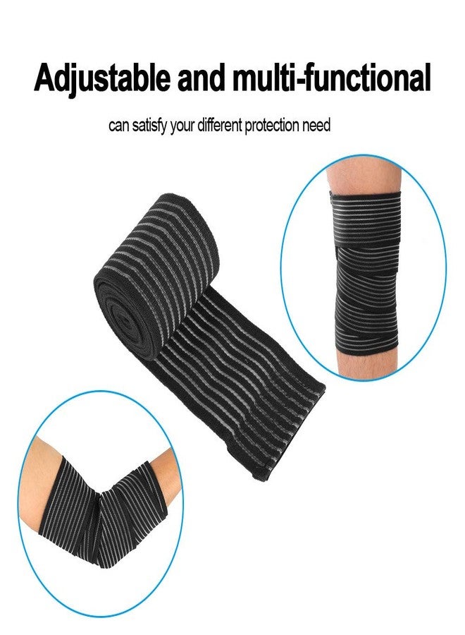 Zerone Compression Wrist Knee Brace Wraps, Elastic Sports Wrist Knee Bandage Wrap,180cm Reusable Nylon Adjustable Breathable Knee Thigh Wrist Band Support Arm Pad Brace(Black) - Image 4