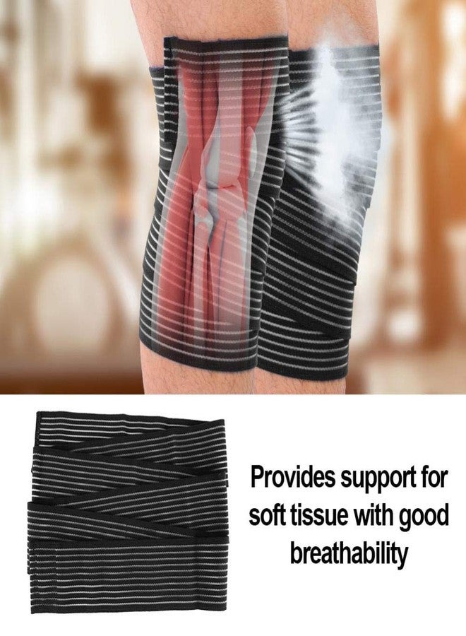 Zerone Compression Wrist Knee Brace Wraps, Elastic Sports Wrist Knee Bandage Wrap,180cm Reusable Nylon Adjustable Breathable Knee Thigh Wrist Band Support Arm Pad Brace(Black) - Image 3
