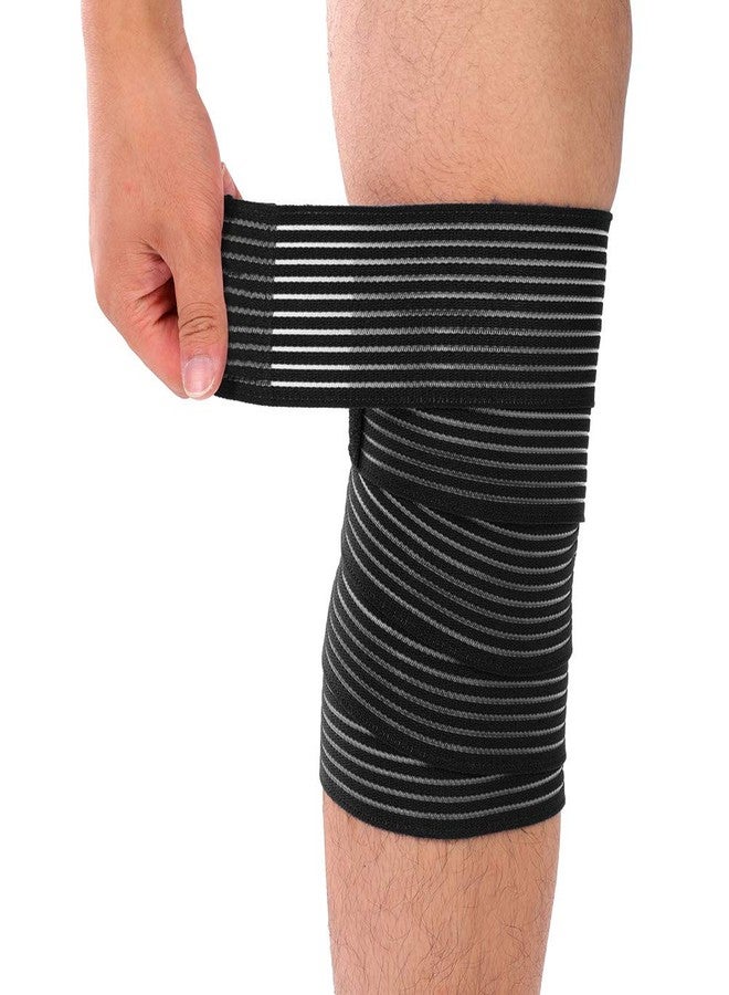 Zerone Compression Wrist Knee Brace Wraps, Elastic Sports Wrist Knee Bandage Wrap,180cm Reusable Nylon Adjustable Breathable Knee Thigh Wrist Band Support Arm Pad Brace(Black) - Image 1