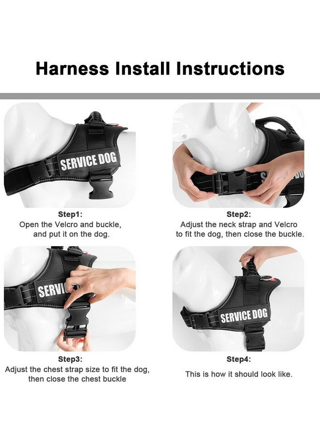 Fairwin Service Dog Vest-No-Pull Dog Harness with Handle Adjustable Reflective Patches in Training Vest Harness for Small Medium Large Breed Outdoor Walking - Image 5