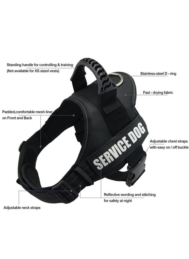 Fairwin Service Dog Vest-No-Pull Dog Harness with Handle Adjustable Reflective Patches in Training Vest Harness for Small Medium Large Breed Outdoor Walking - Image 2