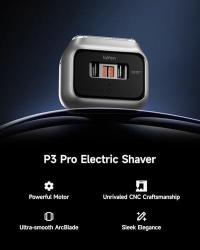 Laifen P3 Pro 3Blade Electric Shaver Dual Linear HighSpeed Motors 12000 CutsMin 100Min Runtime IPX7 Waterproof Rechargeable Electric Razor for Men TravelFriendly Aluminum Alloy - Image 3