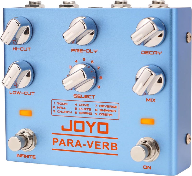 JOYO Reverb Pedal Digital Stereo Guitar Pedal with 9 Reverb Effects Infinite & Trail Functions for Electric Guitar - True Bypass (PARA-VERB R-31) - Image 1