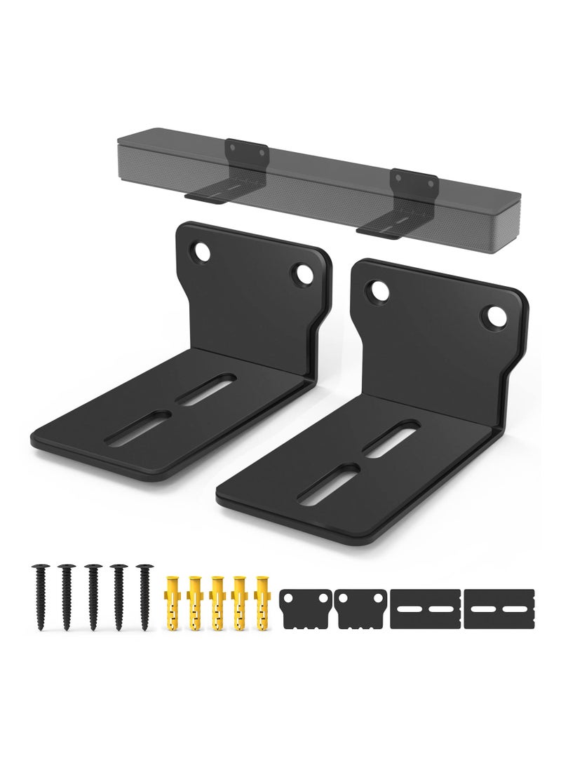 Universal Soundbar Mount Wall Brackets - Sturdy, Easy to Install Anti-Drop Sound Bar Mounts under TV, Speaker Shelf Holder for Samsung, Bose, Vizio, LG, Sony, JBL, Roku, Polk, TCL (Up to 30 lbs) - Image 1