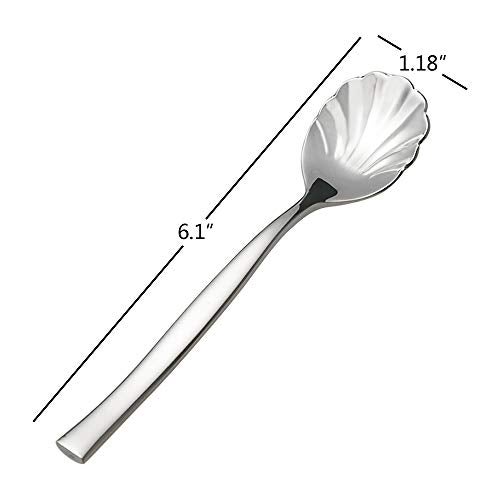 Begale Xowine 12 Pieces Stainless Steel Shell Shape Sugar Spoon, Vintage Shell Shape Stir Spoons - Image 2