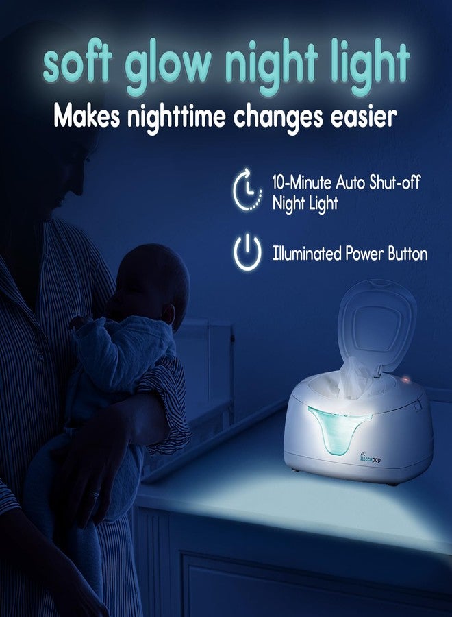 Hiccapop Baby Wipe Warmer and Baby Wet Wipes Dispenser | Baby Wipes Warmer for Babies | Diaper Wipe Warmer with Changing Light, White - Image 4