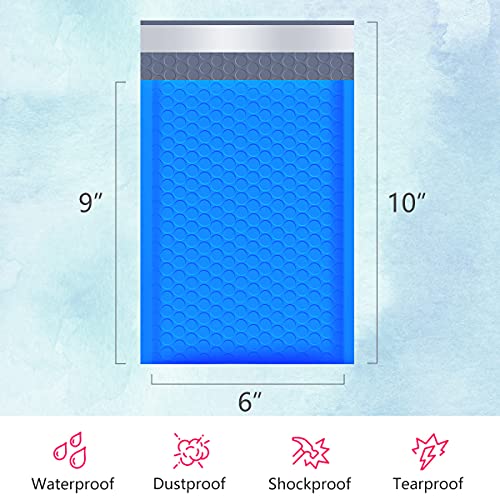 UCGOU Bubble Mailers 6x10 Inch Blue Usable Size 6x9 Bubble Mailer 50 Pack Poly Padded Envelopes Small Business Opaque Self Seal Adhesive Waterproof Boutique Shipping Bag for Jewelry Makeup Supplies #0 - Image 2
