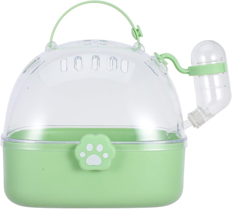 Portable Pet Carrier Cage with Water Bottle, Avocado Green Small Animal Travel Cage for Hamsters, Birds, Mice, and Rabbits, Lightweight Outdoor Rabbit Bunny Transport Crate - Image 1