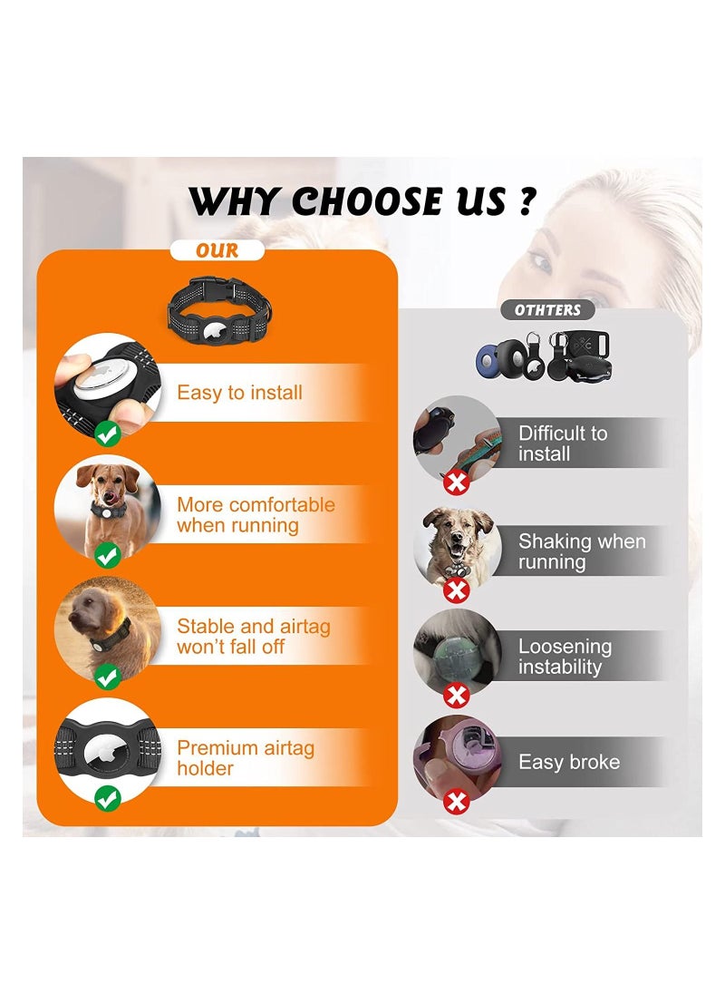 Y&D - AirTag Dog Collar Integrated for Holder iPhone Outdoor Activitiesanti Lost Reflective Apple Sturdy and Durable That Fits Most Dogs - Image 1